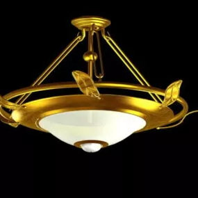 Brass Bowl Old Style Pendant Chandelier 3d model