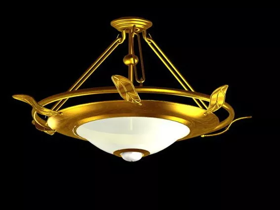 Brass Bowl Old Style Pendant Chandelier 3d model Brass Bowl Old Style Pendant Chandelier 3d model