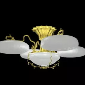 Brass Style Ceiling Chandelier 3d model