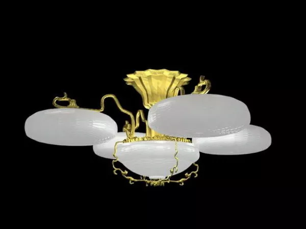 Brass Style Ceiling Chandelier 3d model Brass Style Ceiling Chandelier 3d model