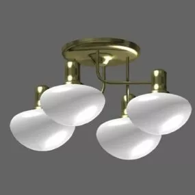 Antique Brass Ceiling Light Round Shade 3d model