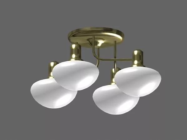 Antique Brass Ceiling Light Round Shade 3d model Antique Brass Ceiling Light Round Shade 3d model
