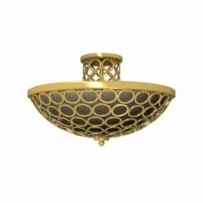 Antique Brass Ceiling Mounted Lamp 3d model