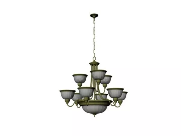 Brass Antique Chandelier 3d model Brass Antique Chandelier 3d model