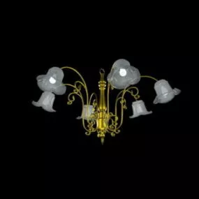 Brass Chandelier Antique Pendant Light 3d model
