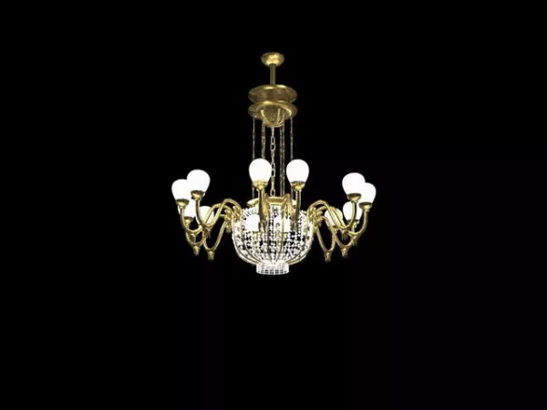 Brass Interior Crystal Chandelier 3d model Brass Interior Crystal Chandelier 3d model