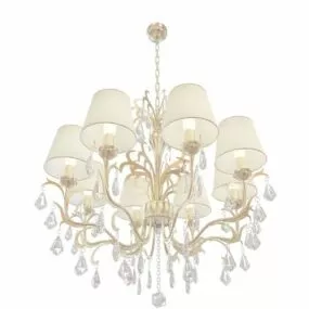 Brass Crystal Design Chandelier 3d model
