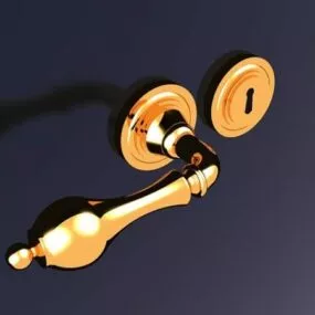 Bronze Door Handle With Lock 3d model