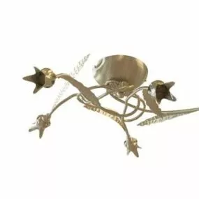 Brass Flower Ceiling Light Decor 3d model