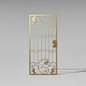 Home Antique Brass Garden Gate 3d model