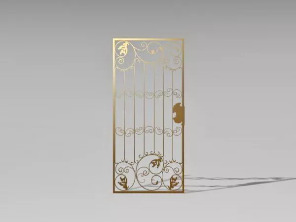 Home Antique Brass Garden Gate 3d model Home Antique Brass Garden Gate 3d model