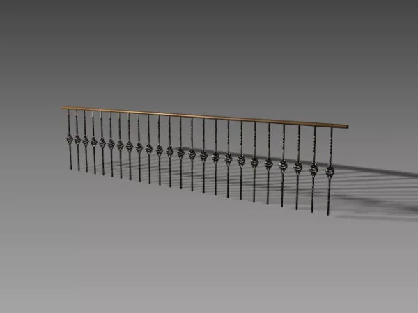 Staircase Wooden Rail 3d model