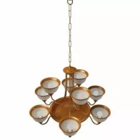 Brass Pan Antique Chandelier 3d model
