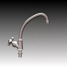 Brass Single Lever Kitchen Faucet 3d model