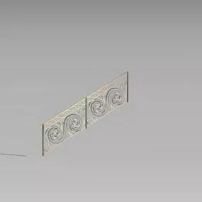 Brass Material Home Stair Handrails 3d model