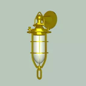 Brass Wall Mount Light Fixture 3d model