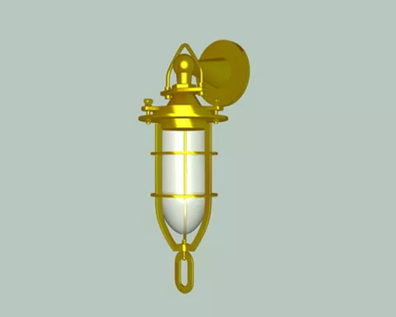 Brass Wall Mount Light Fixture 3d model Brass Wall Mount Light Fixture 3d model