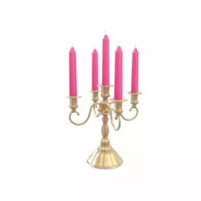 Golden Wedding Candle Holder 3d model