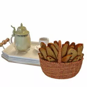 Western Bread Breakfast 3d model