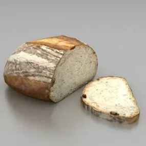 Food Realistic Bread Slice 3d model