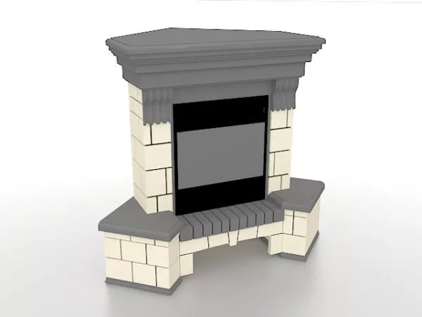 Marble Fireplace Modern Shape 3d model