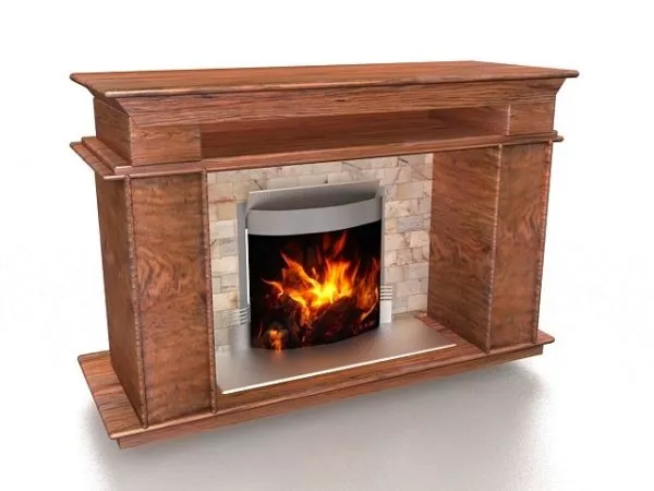 Brick Home Fireplace With Mantel 3d model Brick Home Fireplace With Mantel 3d model
