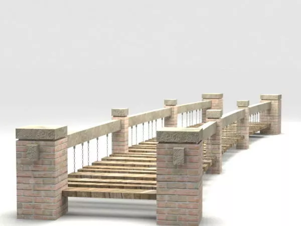 Scene Landscape With Tree Fence 3d model