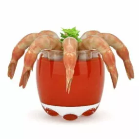Party Broiled Shrimp Food 3d model