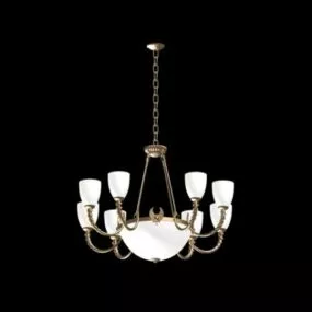 Bronze Material Bedroom Chandelier 3d model