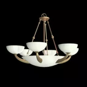 Bronze Arm Bowl Chandelier Light 3d model