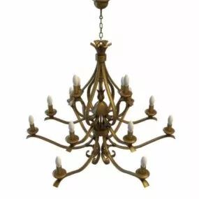 Bronze Branch Ceiling Chandelier 3d model