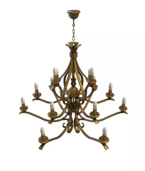 Bronze Branch Ceiling Chandelier 3d model Bronze Branch Ceiling Chandelier 3d model