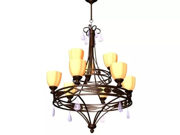 Antique Bronze Chandelier Home Lighting 3d model Antique Bronze Chandelier Home Lighting 3d model