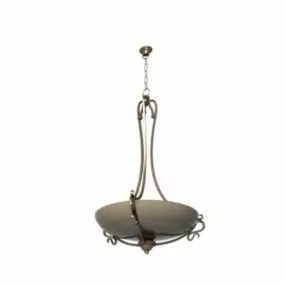 Antique Bronze Hanging Down Lamp 3d model