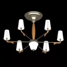 Antique Bronze Pendant Chandelier 3d model
