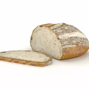 Brown Bread And Slice 3d model