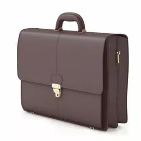 Brown Leather Business Man Briefcase 3d model