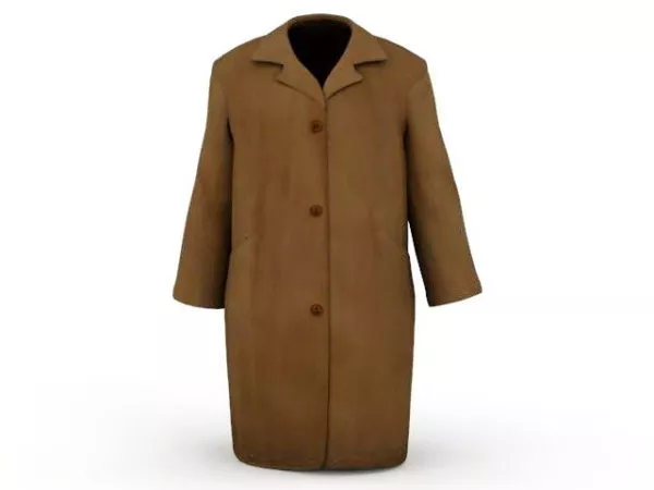 Fashion Brown Wool Overcoat 3d model Fashion Brown Wool Overcoat 3d model