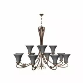 Home Design Brushed Copper Chandelier 3d model