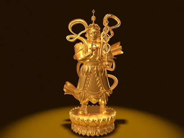 Asian Buddha Gold Statue 3d model Asian Buddha Gold Statue 3d model