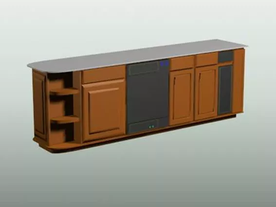 Built-in Wooden Kitchen Cabinets 3d model Built-in Wooden Kitchen Cabinets 3d model