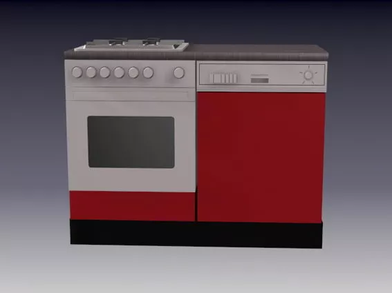 Built In Stoves Small Kitchen Counter 3d model Built In Stoves Small Kitchen Counter 3d model
