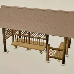 Street Bus Stop Shelter Design 3d model