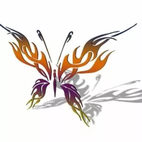 Butterfly Carved Shape On Panel 3d model