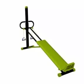 Cable Row Outdoor Gym Bench 3d model