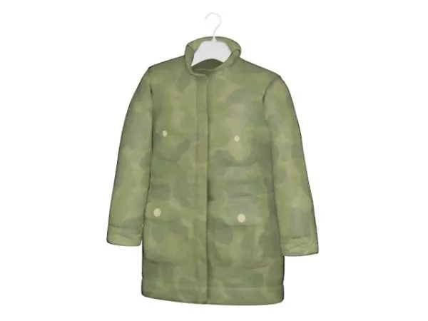 Fur Coat With Hanger Stand 3d model