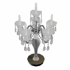 Antique Glass Candelabra Table Lamp 3d model