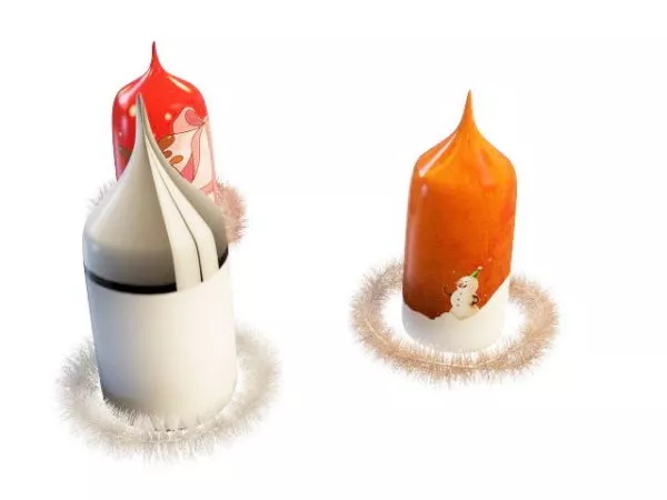 Art Candlestick Frame With Fire 3d model
