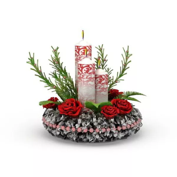 Silver Candlestick Lamp 3d model