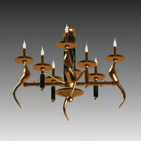 Living Room Candle Chandelier Light Fixture 3d model
